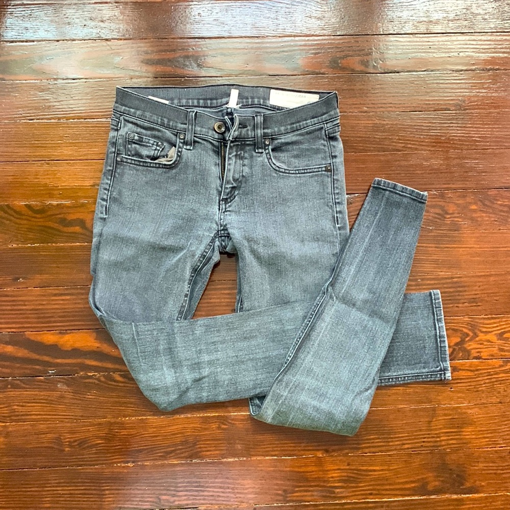 Rag & bone designer jeans. Light wash grey, size 24. Lightly worn.